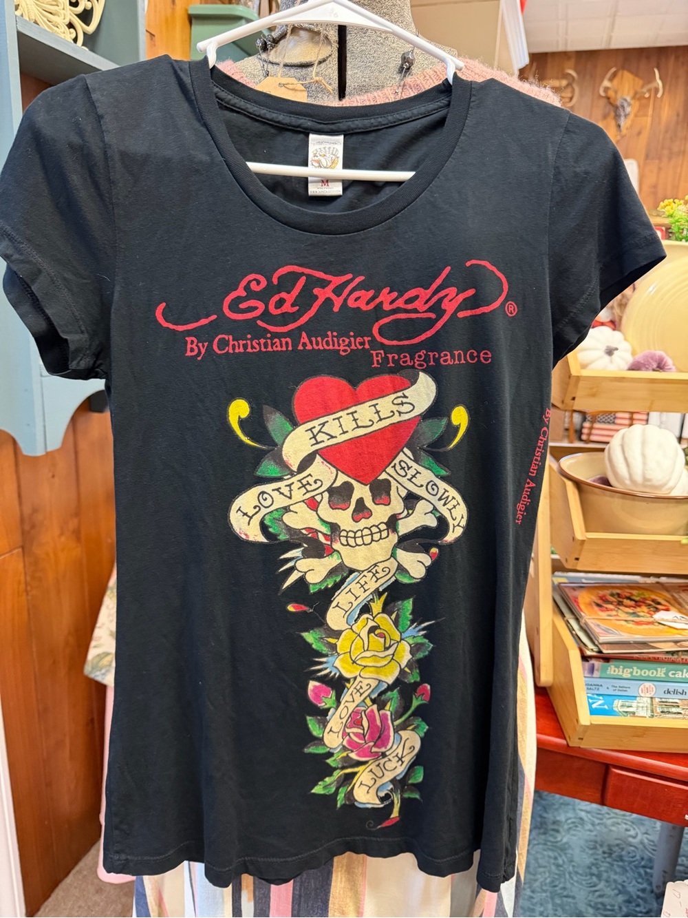 Vintage Ed Hardy Black T shirt Y2K